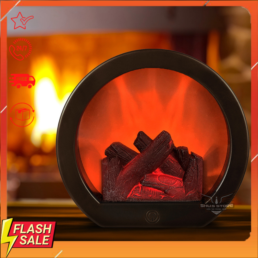 Đèn LED Giả Lửa Trang Trí Phong Cách Retro Thu Đông Làm Đèn Phòng Ngủ, Phòng Khách Tạo Cảm Giác Ấm Cúm