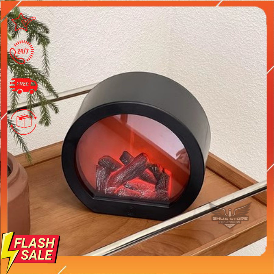 Đèn LED Giả Lửa Trang Trí Phong Cách Retro Thu Đông Làm Đèn Phòng Ngủ, Phòng Khách Tạo Cảm Giác Ấm Cúm