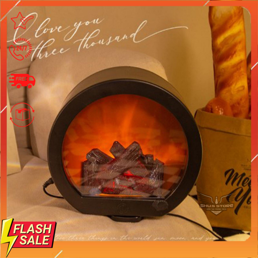 Đèn LED Giả Lửa Trang Trí Phong Cách Retro Thu Đông Làm Đèn Phòng Ngủ, Phòng Khách Tạo Cảm Giác Ấm Cúm