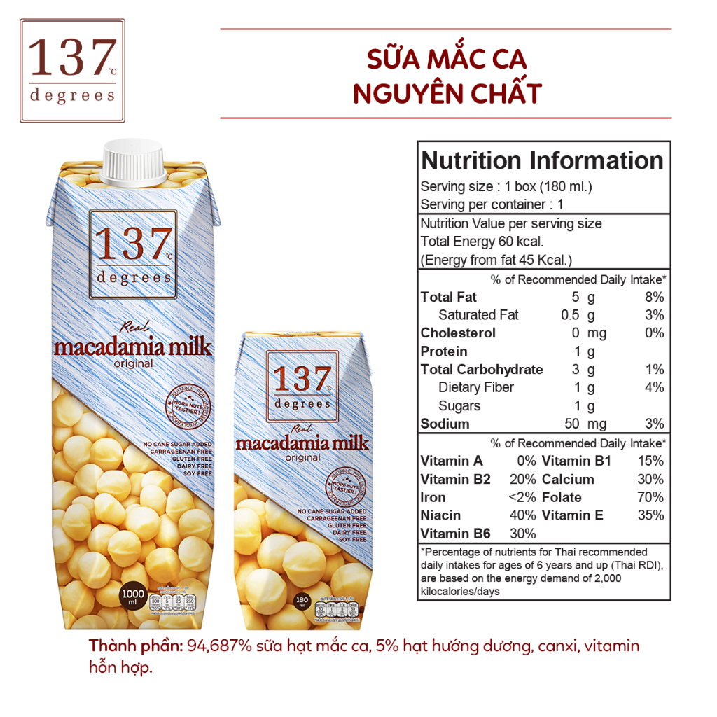 Sữa Siêu Hạt Nguyên Chất 137 Degrees 1000ML