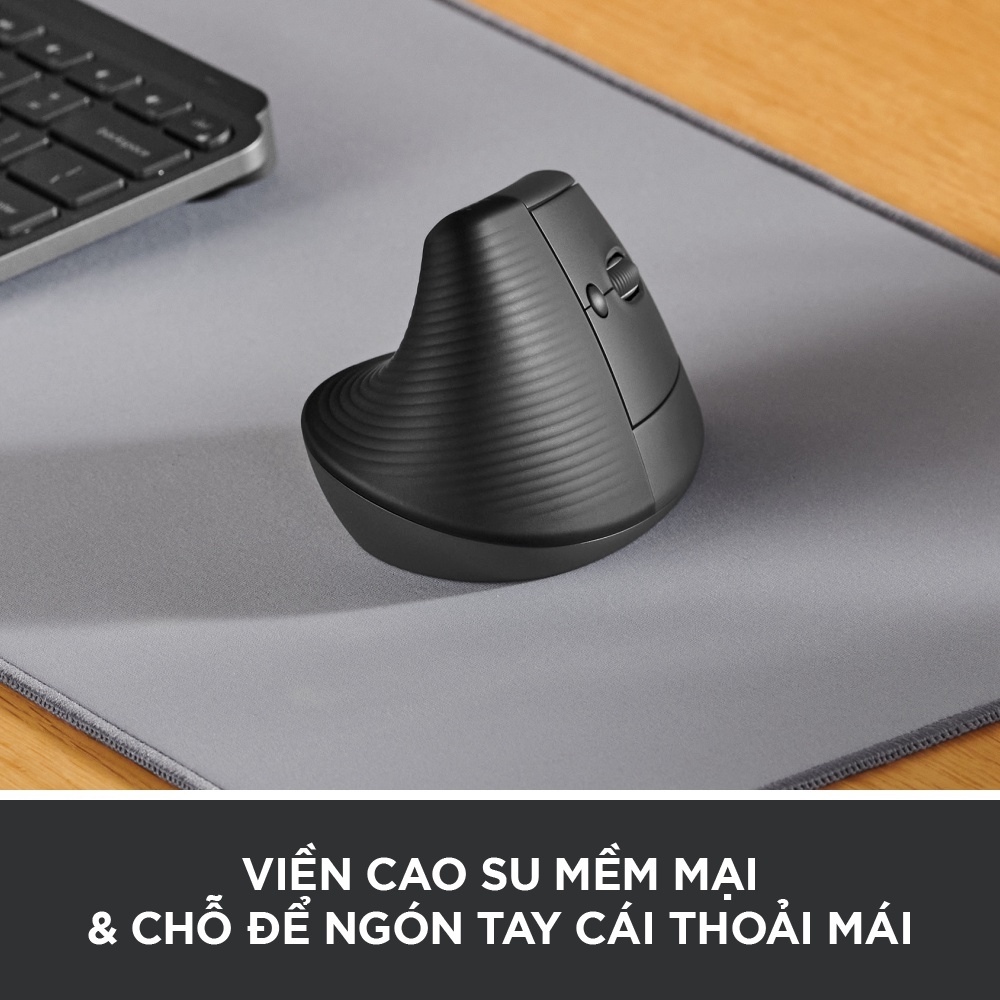Combo Công thái học - Bàn phím Logitech Wave Keys + Chuột Logitech Lift Vertical - Bluetooth, USB Bolt - HÀNG CHÍNH HÃNG