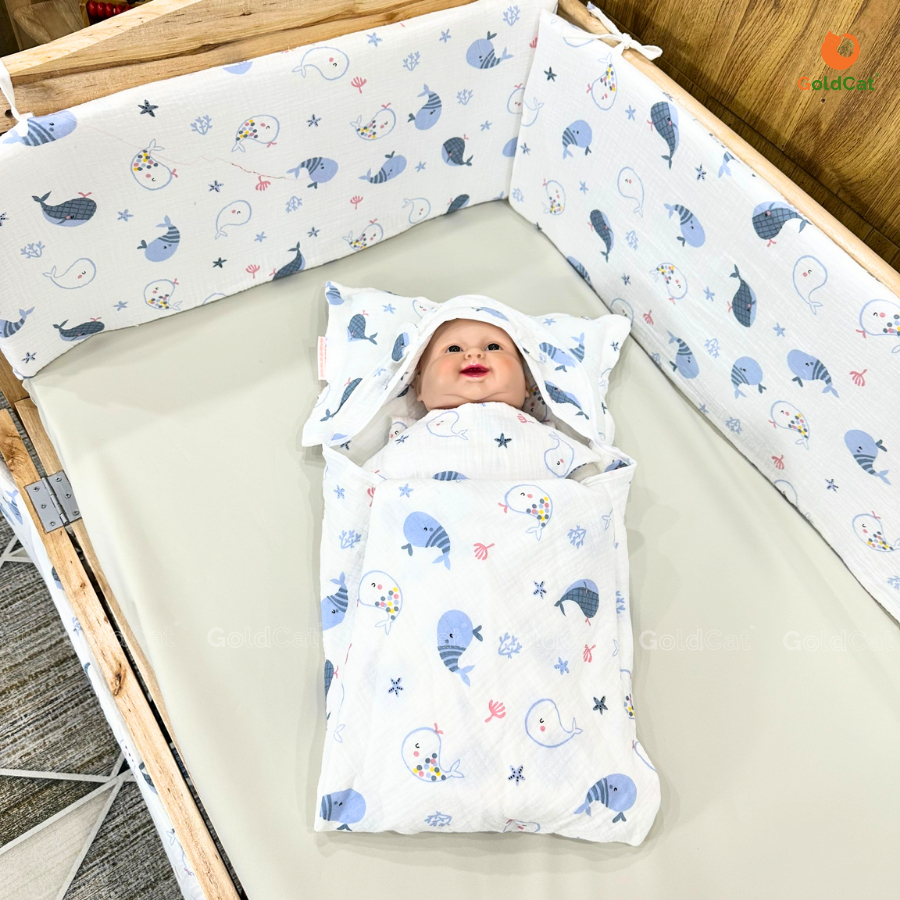 Bông Tấm Lồng Quây Chắn Cũi Em Bé GoldCat