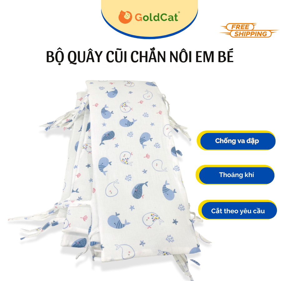 Bộ Quây Cũi Bốn Tấm Goldcat Chất Liệu Poly Cotton mềm mịn