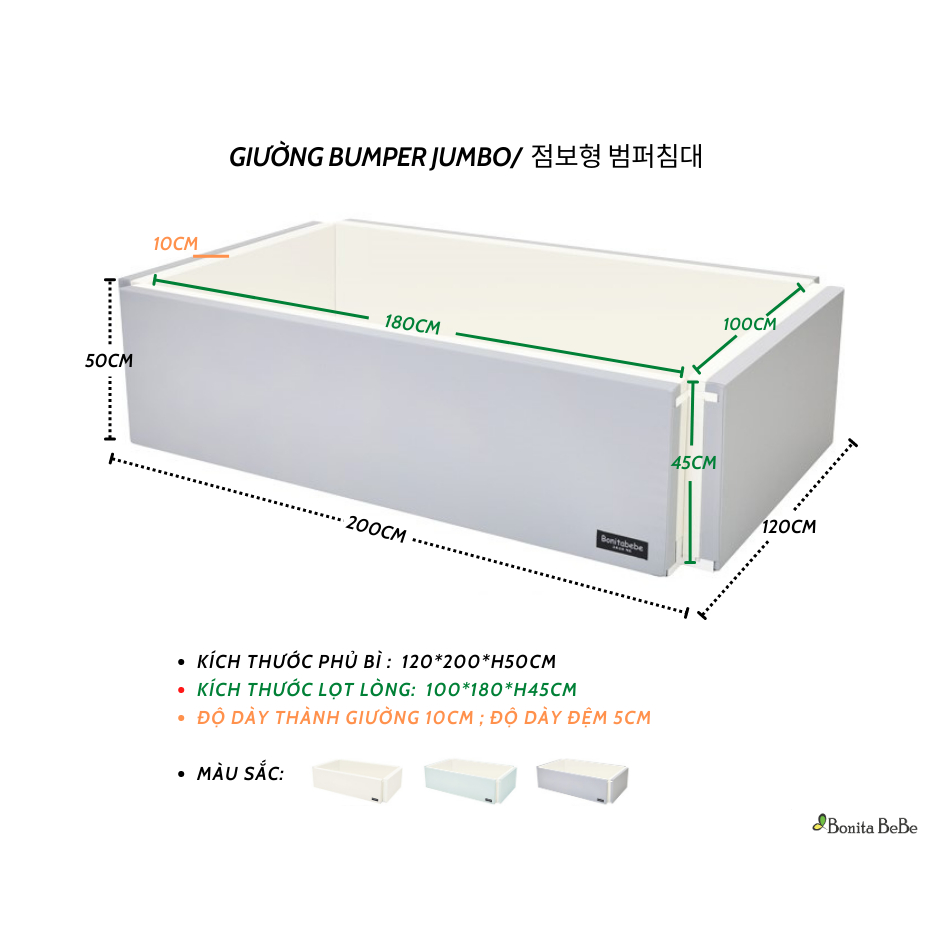 Giường đa năng cho bé  nhập khẩu Bonitabebe HQ (LIÊN HỆ SHOP KHI KHÔNG CÓ ĐVVC HỖ T