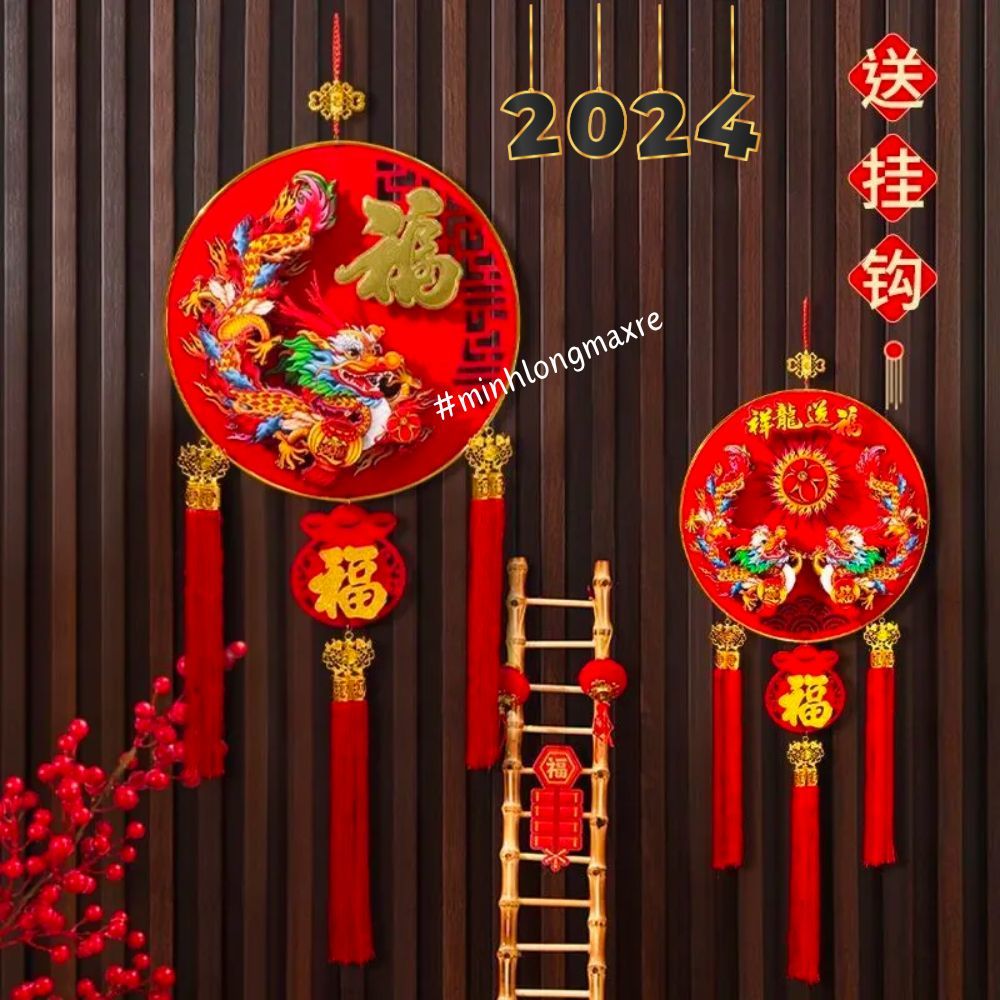 Dải Treo Rồng Đại Cát 2024 Hút Tài Lộc 3D ⚡️ Dải Treo Thần Tài Lắc Đầu Tết 2024 Trang Trí