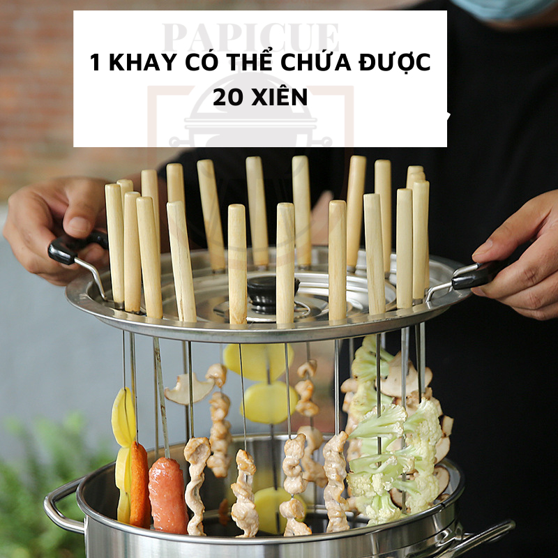 Bếp Nướng Than BBQ Không Khói 360 Tiết Kiệm Than,bằng Inox không gỉ - Tặng kèm 30 xiên thịt