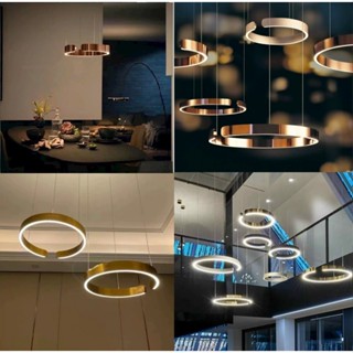  Đèn thả inox vòng khuyết Decor trang trí bàn ăn phòng khách phòng ngủ phong cách Bắc Âu  Ảnh thật 100%  