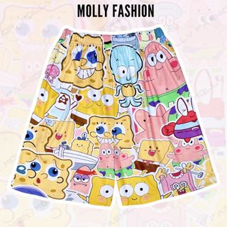 Quần Short hoạt hình Unisex BỌT BIỂN ❤️ Quần đùi nam nữ mặc nhà Freesize 38-65kg Molly Fashion