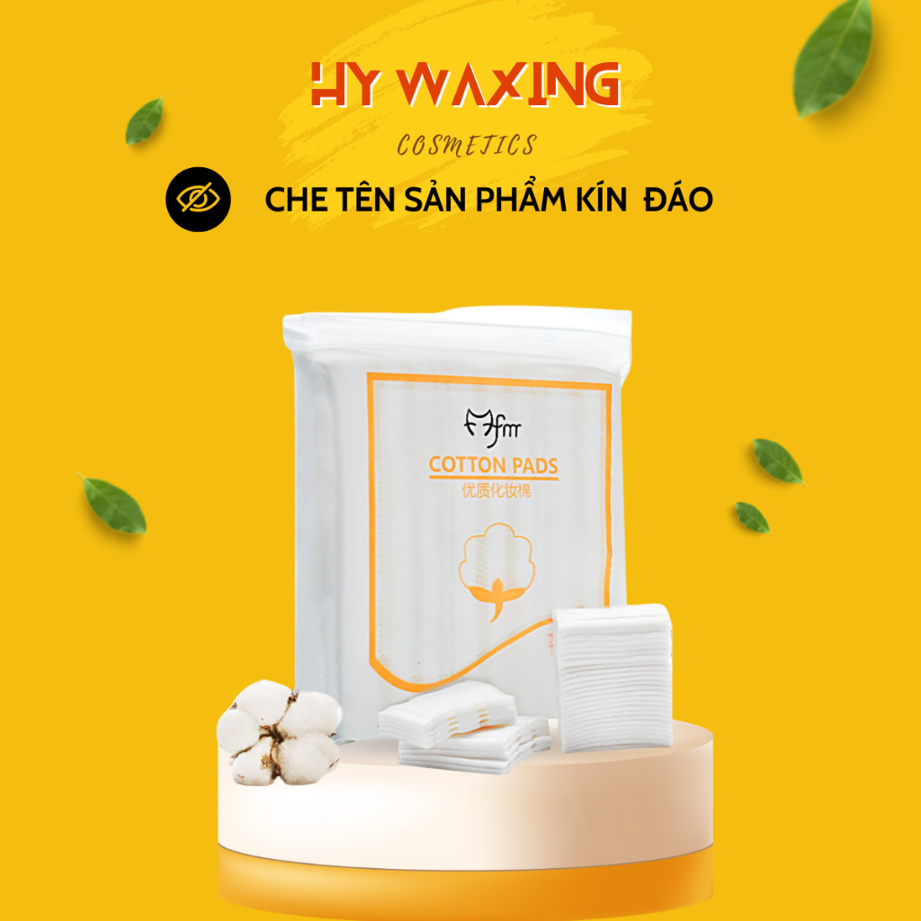 Bông Tẩy Trang 222 Miếng 3 Lớp Cotton Sợi Tự Nhiên Tiệm HY WAXING, Phù Hợp Mọi Loại Da 8385
