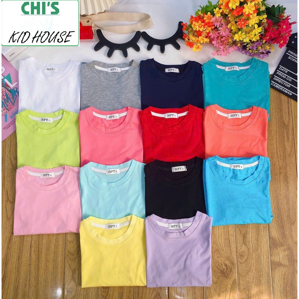 ÁO THUN TRƠN UNISEX THUN COTTON 2 CHIỀU CHO BÉ SIÊU MỀM MÁT 9-55KG