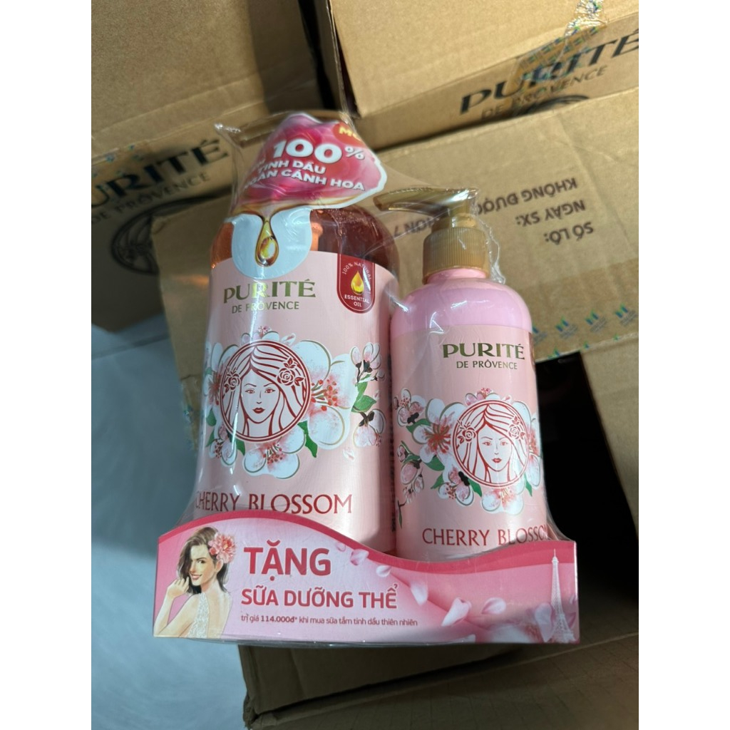 Combo sữa tắm Purite Anh Đào/ Hoa Hồng