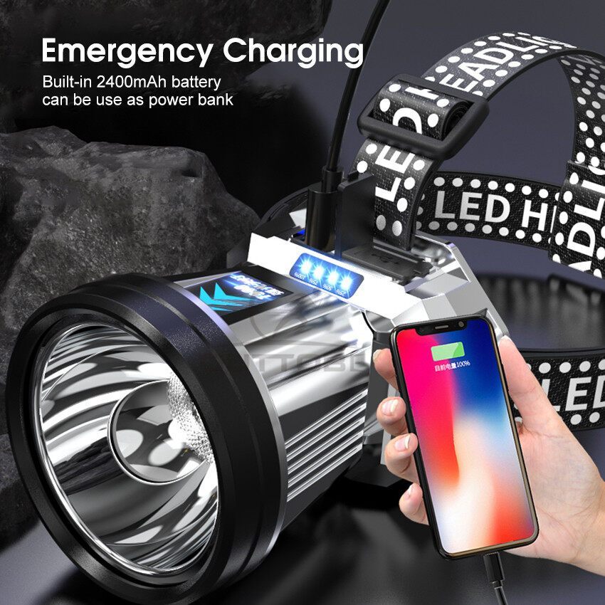 🔥FREESHIP🔥 Đèn Pin Đội Đầu LED Siêu Sáng Chiếu Sáng Chuyên Dụng Cho Chạy Bộ / Cắm Trại