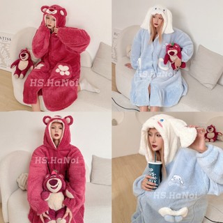 Áo Choàng ngủ Gấu Dâu Lotso, Đồ ngủ Cute Chính Hãng