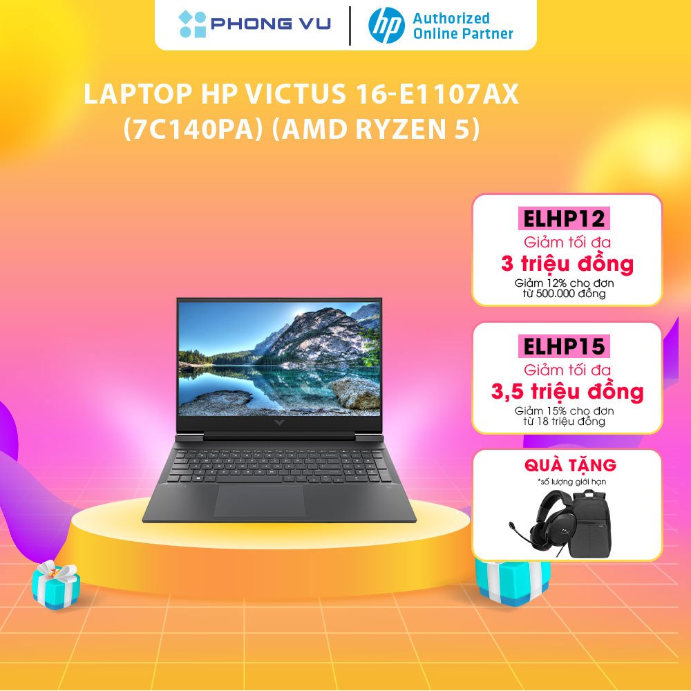 Laptop HP Victus 16-e1107AX (7C140PA) (AMD Ryzen 5 6600H) (Đen) - Bảo hành 12 tháng