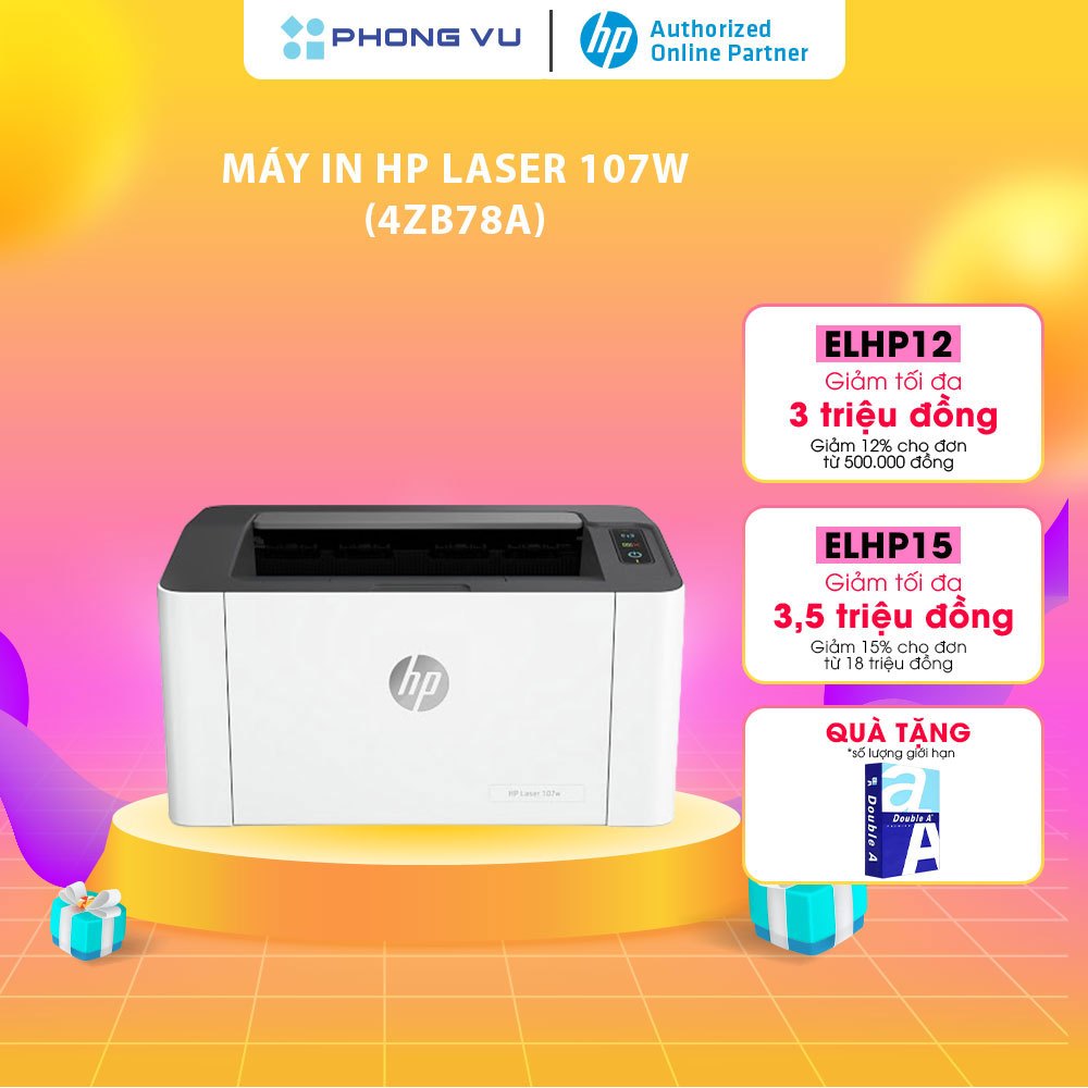Máy in HP Laser 107w 4ZB78A - Bảo hành 12 tháng