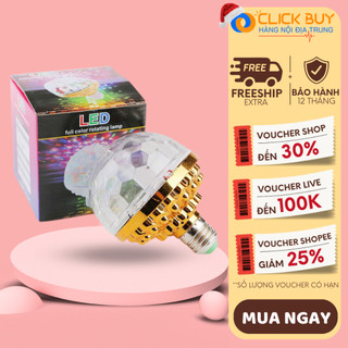 Đèn Led Nháy Chớp 7 Màu 5 Chế Độ Tự Xoay Đui Tròn Cao Cấp - Đèn LED vũ trường xoay