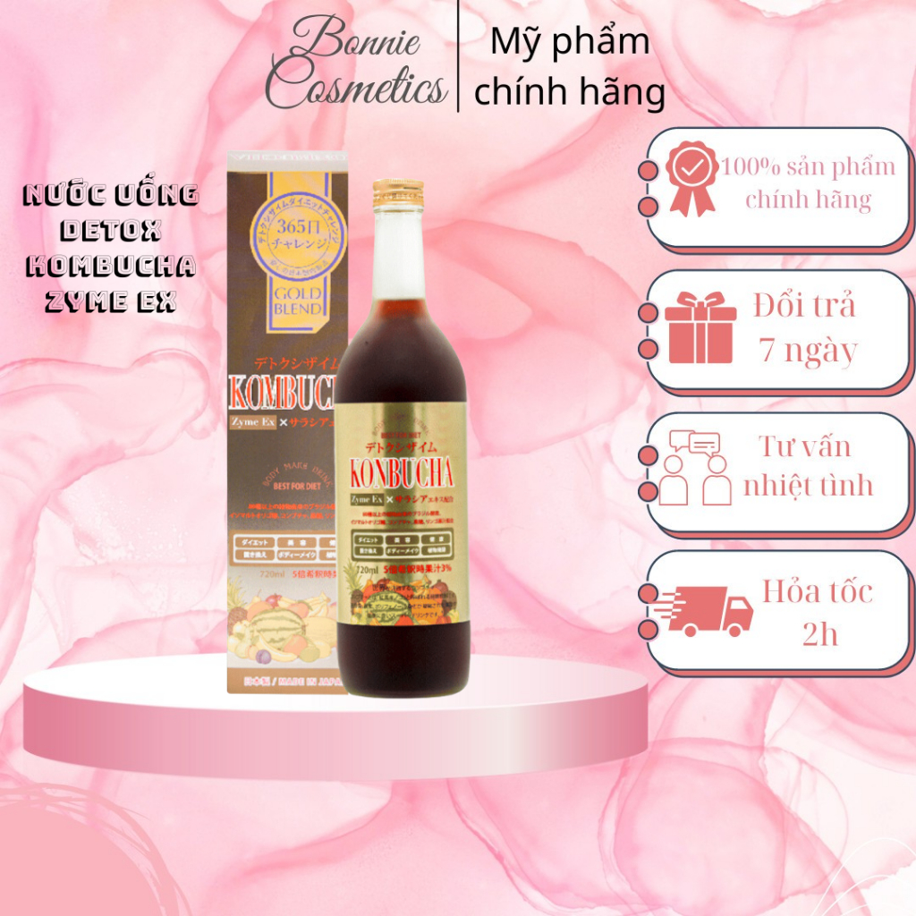 Nước uống Detox Kombucha Zyme EX – Men, làm đẹp cơ thể cải thiện tiêu hóa 720ml - BonnieCosmetics