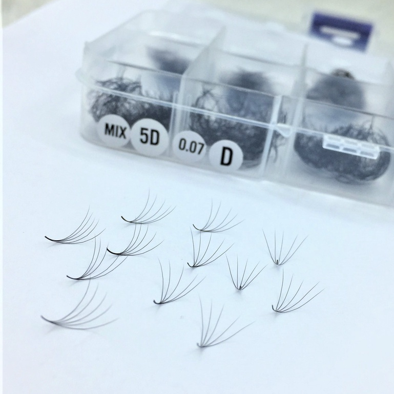 mi fan sẵn 5d mix (9-13)(8-13mm), (9-15mm) dày 0.07, cong C-CC-D. mi fan xương,đẹp như fan tay_Mr Đức