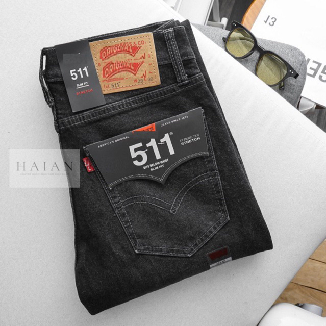 Quần jean nam đen xám LV 511 co dãn quần bò cao cấp