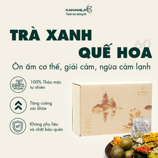 Trà Xanh Quế Hoa Kamamila - Trà Thảo Mộc Giảm Cân Detox Hỗ Trợ Thanh Lọc Cơ Thể - Hộp 20 Gói dùng trong 20 ngày