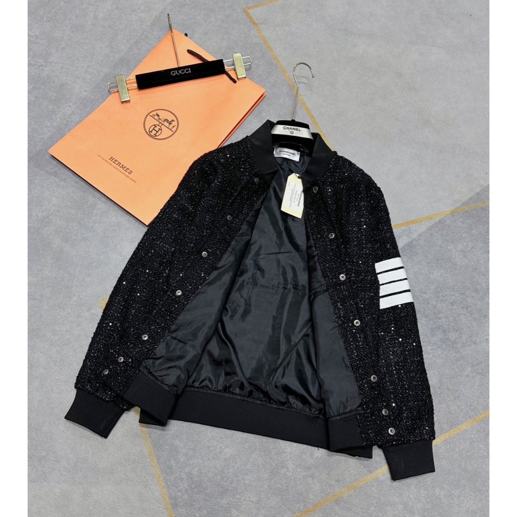 Áo khoác Dạ Teddy kim tuyến nhũ full ảnh thật - Áo Khoác Bomber Kim Tuyến Phối Vai Da Hàng Loại 1 Chất lượng cao