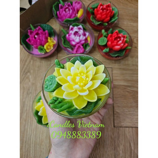 Bát nến hoa sen súng B24 (đường kính bát 9cm, thắp liên tục 24h)