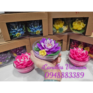 Bát nến hoa sen súng B24 (đường kính bát 9cm, thắp liên tục 24h)