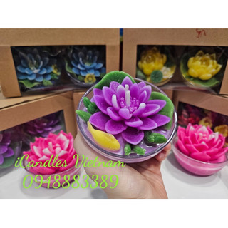 Bát nến hoa sen súng B24 (đường kính bát 9cm, thắp liên tục 24h)