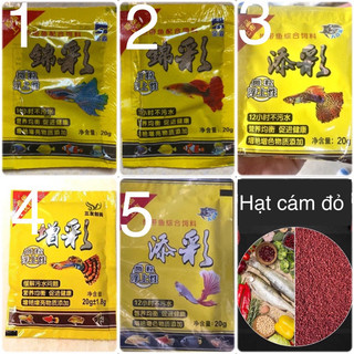 Cám vàng 20g thức ăn cá 7 màu - thức ăn cá cảnh