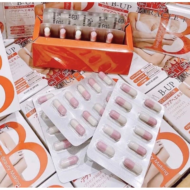 Viên Uống Tăng Vòng 1, Vòng 3 B-Up Miracle Hộp 60 Viên Nhật Bản.
