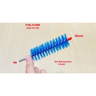 Chổi cước thông ống sợi Nilong xanh 35mm ren M6