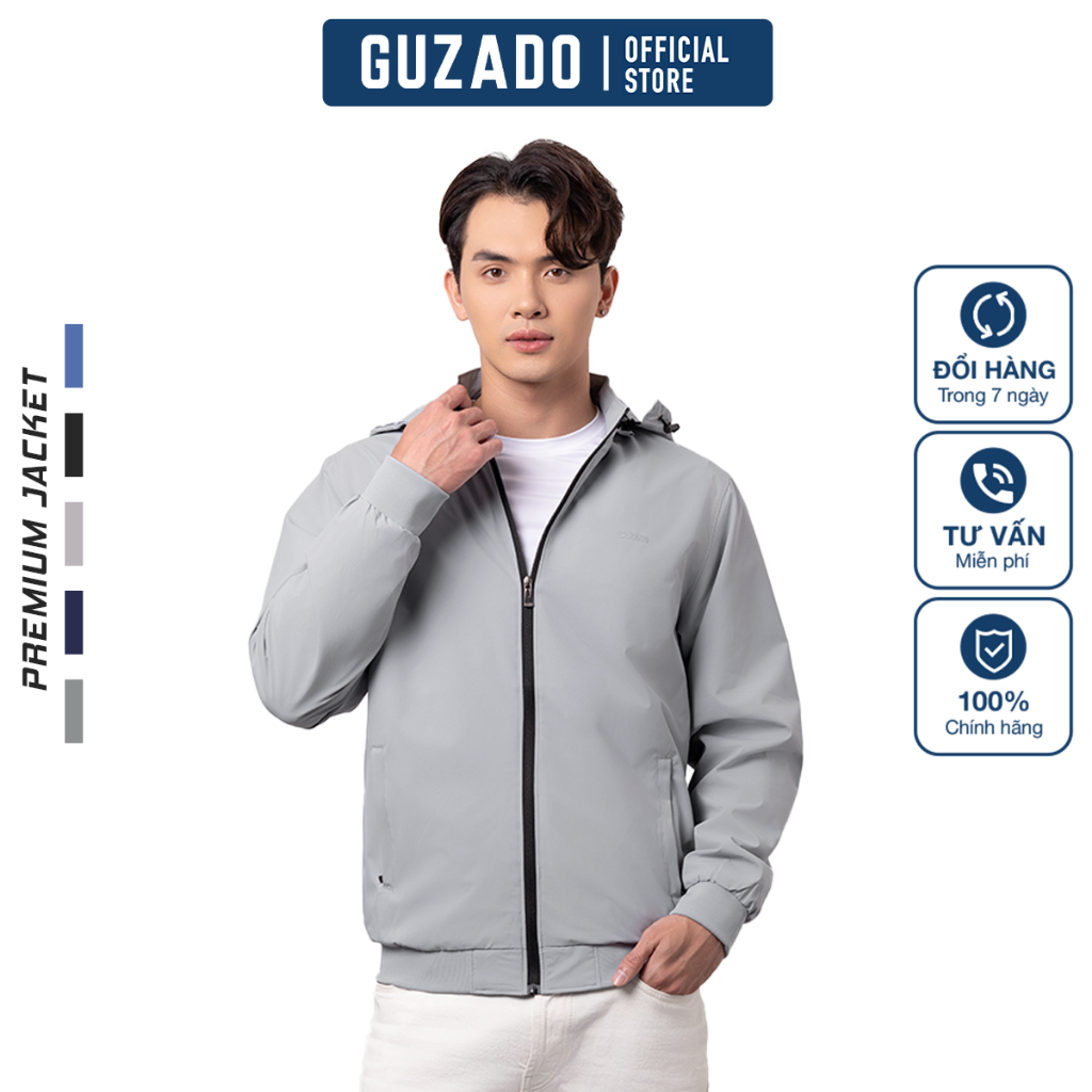 Áo khoác nam Cao Cấp Guzado Jacket Premium Bo Gấu Chống Gió Cực Tốt GAG16