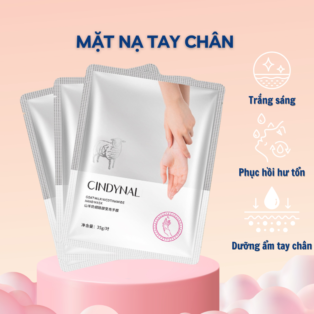 Mặt nạ tay chân CINDYNAL tinh chất sữa dê, dưỡng ẩm, dưỡng trắng, phục hồi và trẻ hóa làn da cho bàn tay & chân