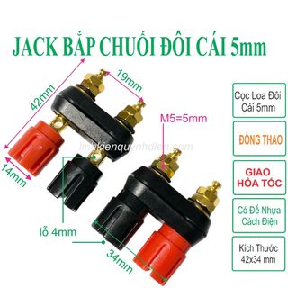 Jăck bắp chuối đôi cái, trạm loa ampli trạm main, cọc loa đôi 5mm - linh kiện điện tử QUỲNH DIỄN