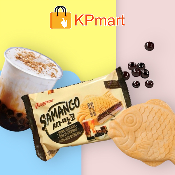 Kem bánh cá trân châu đường nâu Hàn Quốc Binggrae Samanco Brown Sugar Boba 150ML