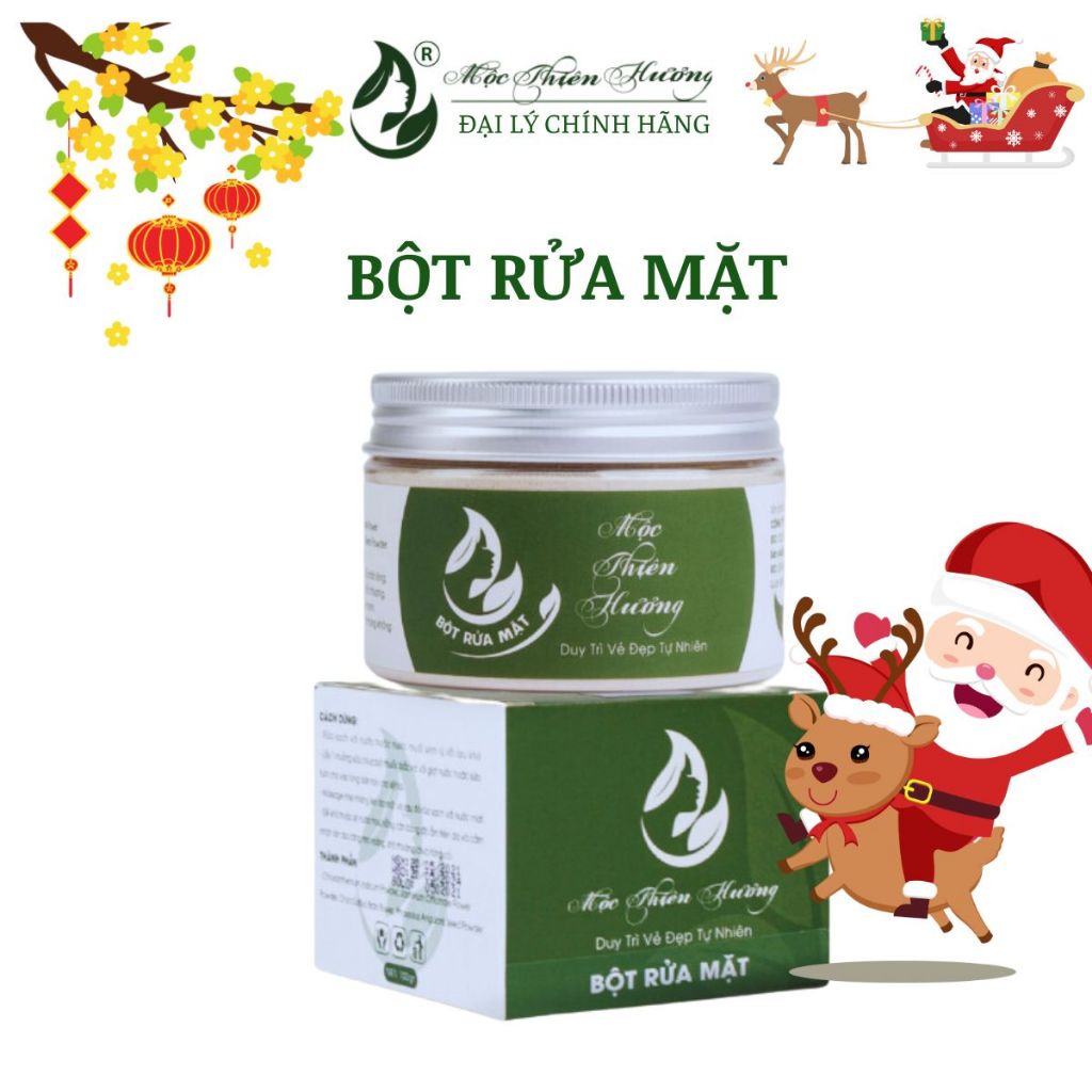 Bột Rửa Mặt Giúp Sạch Da, Bụi Bẩn, Dầu Nhờn Trên Da, Se Khít Lỗ Chân Lông 100gr | Mộc Thiên Hương