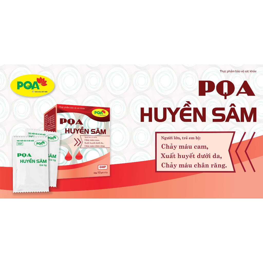 PQA Huyền sâm chỉ huyết  Giúp tăng tính bền thành mạch, hết chảy máu cam, chân răng - Hộp 12 gói