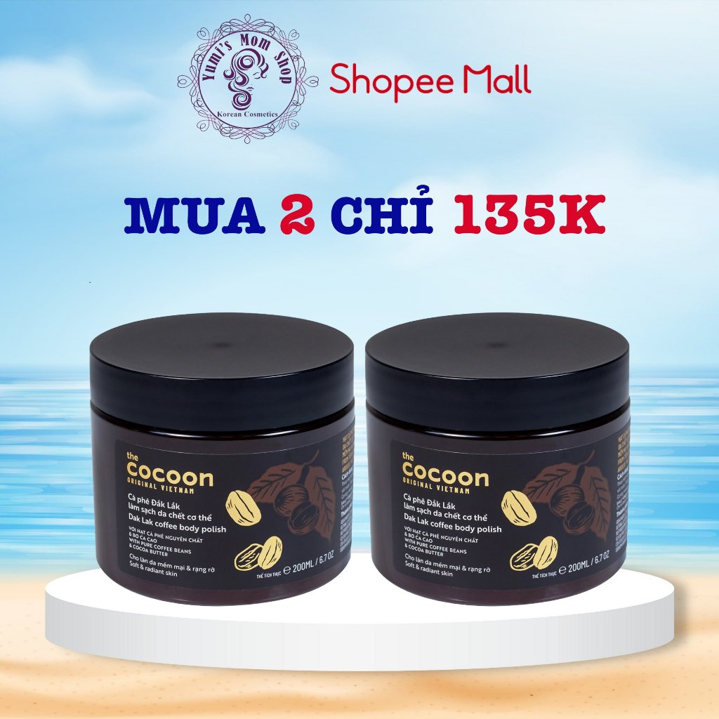 Tẩy Da Chết Cocoon Cà phê Đắk lắk làm sạch da chết Dak Lak Coffee Body Polish 200ml/600ml