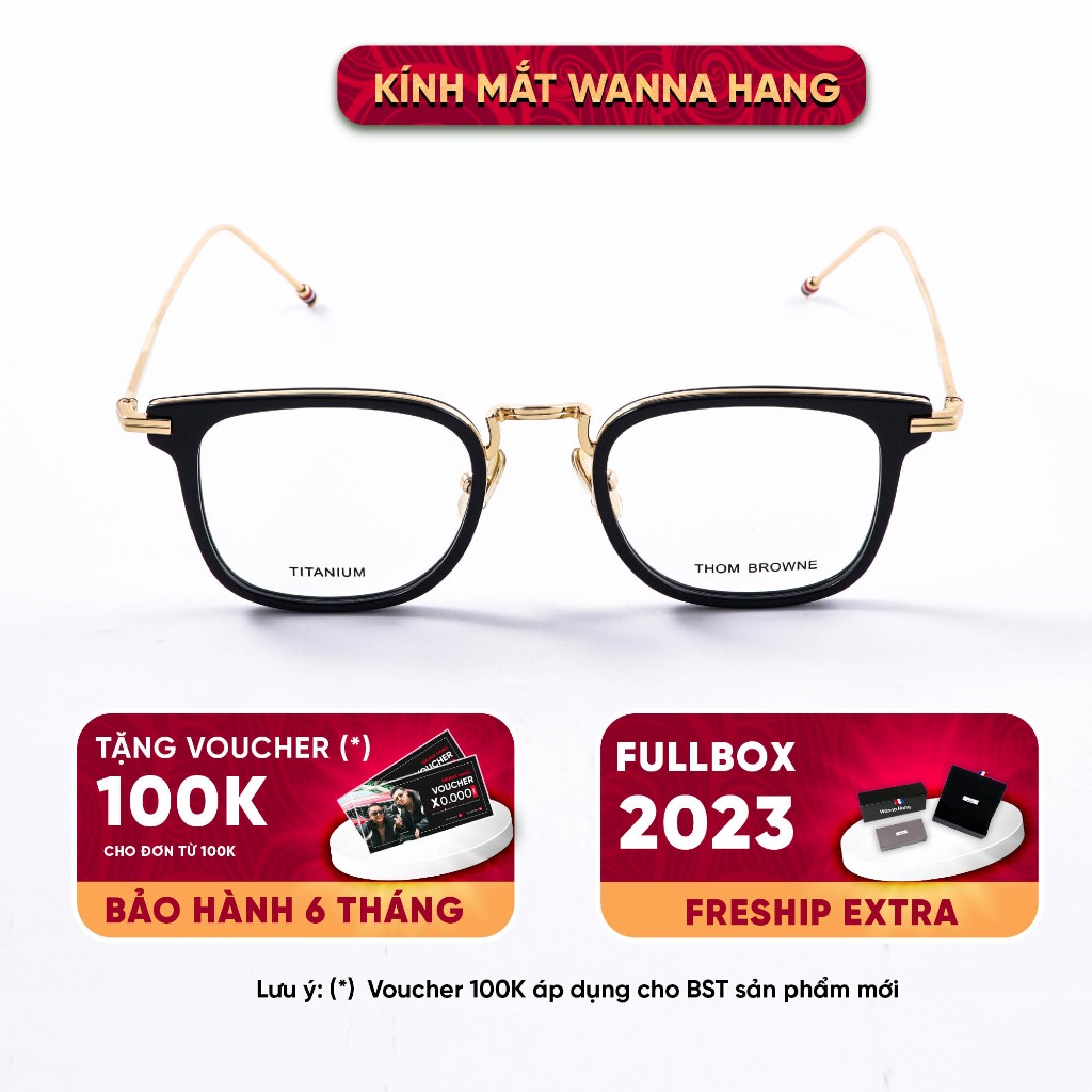 Gọng kính nam nữ THOM BROWNE 905 kim loại đẹp chống tia UV cao cấp Wanna Hang WHTB905