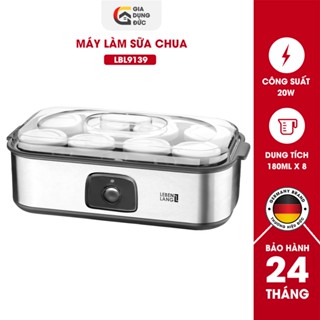 Máy Làm Sữa Chua Lebenlang LBL9139 - Làm Sữa Chua Dễ Dàng Tại Nhà, Công Suất 200W, Dung Tích 180ml, 8 Lọ Thủy Tinh