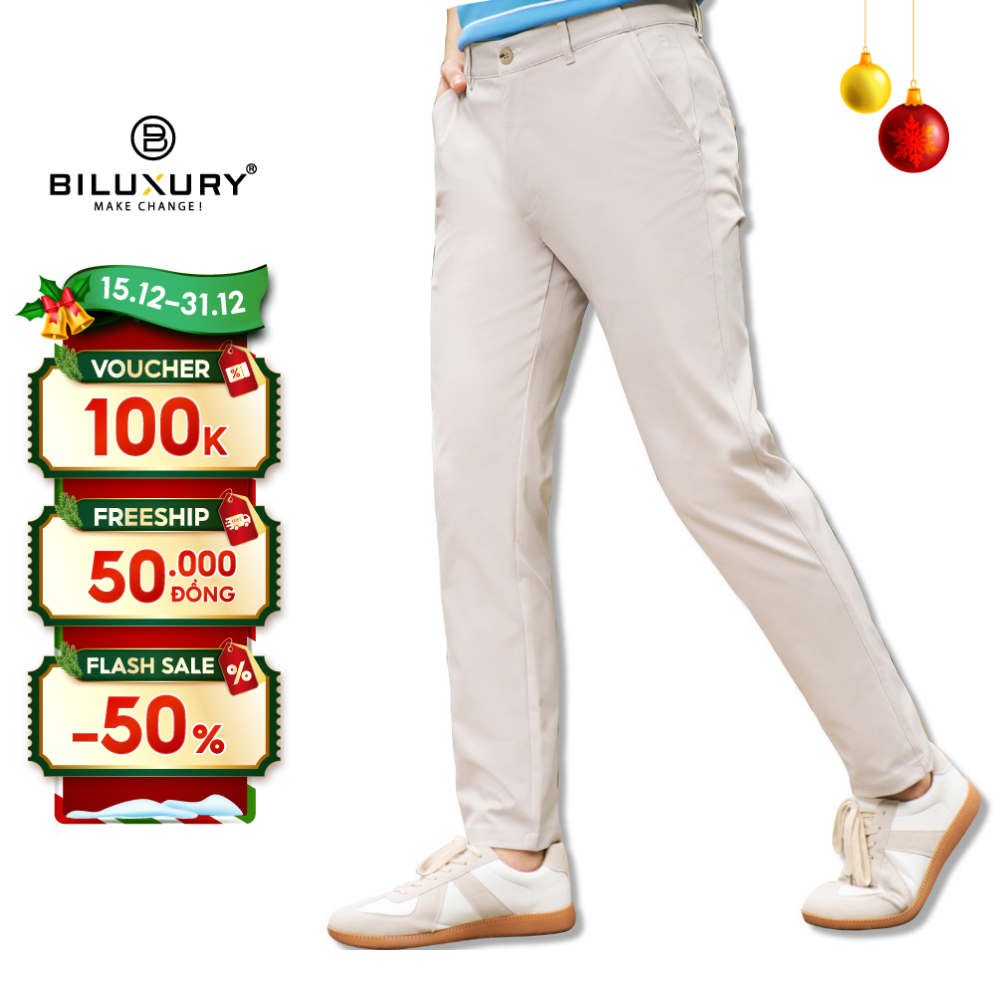 Quần Kaki Nam Biluxury Quần Kaki Nam Ống Suông Chống Nhăn, Co Giãn, Bền Màu, Giữ Phom Dáng 7QKKT004
