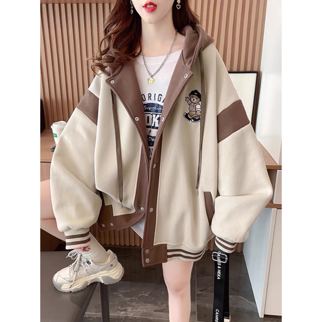 Áo Bomber Unisex - Áo khoác nỉ Hoodie mũ trùm đầu dày dặn cúc bấm nam nữ JACK_FASHION