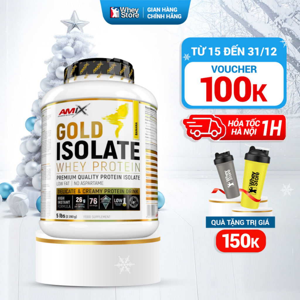 Sữa Tăng Cơ Amix Gold Whey Protein Isolate Chính Hãng 5lbs