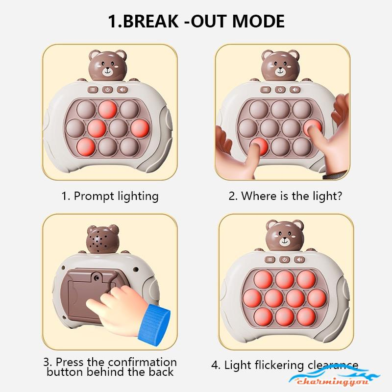 Máy Chơi Điện Tử Pop It, Bopit Thế Hệ Mới Đồ Chơi Bóp Bóp Giải Trí Xả Stress Có Đèn Có Nhạc Baby Shark