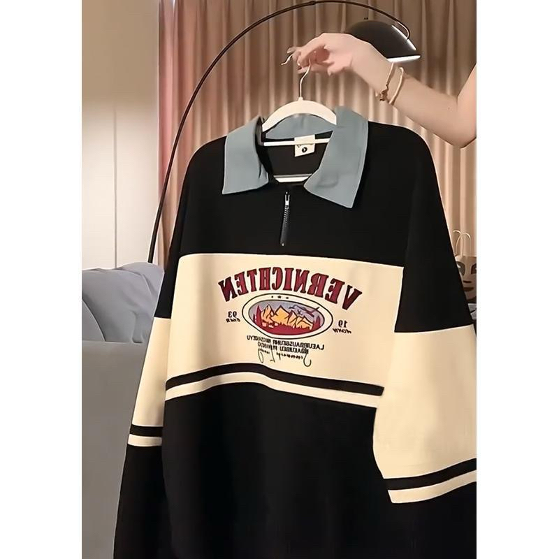 Áo nỉ sweater polo dài tay Vernichien phong cách cổ điển phù hợp Thu Đông 2023