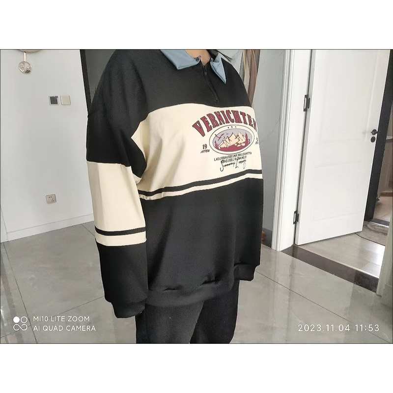 Áo nỉ sweater polo dài tay Vernichien phong cách cổ điển phù hợp Thu Đông 2023