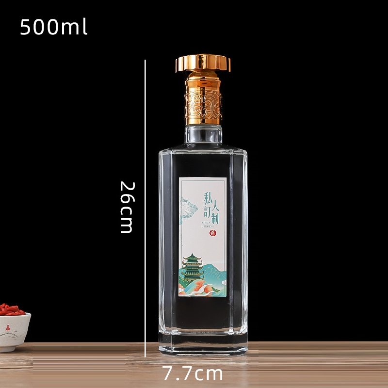 Chai thủy tinh vát cạnh dung tích 500ml CS500