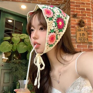 Khăn Choàng Cổ Dệt Kim Tam Giác Thêu Hình Dâu Hoa Thích Hợp Đi Du Lịch, Khăn Trùm Đầu, Băng Đô Đan Len | Vui Vẻ Shop