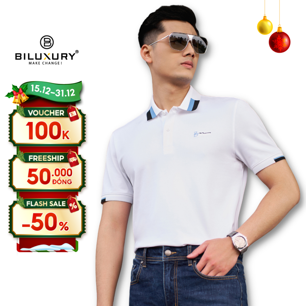 Polo Nam áo polo nam Biluxury Bền Màu, Dễ Làm Sạch, Chống Nhăn, Co Giãn 7APCT031TRK