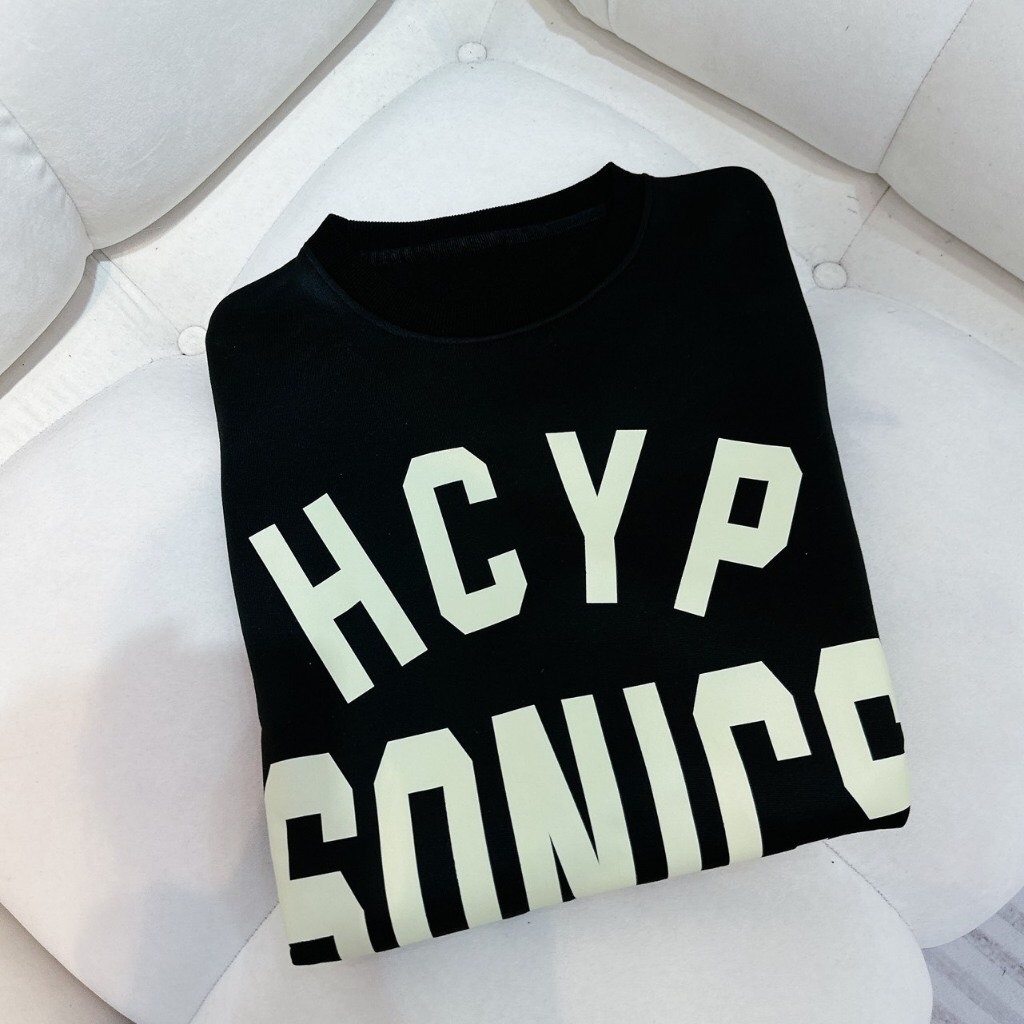 Áo Nỉ Cotton Chữ HYC🌸Sweater cao cổ dài tay bồng, thun hoodie form rộng Ulzzang🌸Chất Nỉ Ngoại Đẹp Không Bai xù